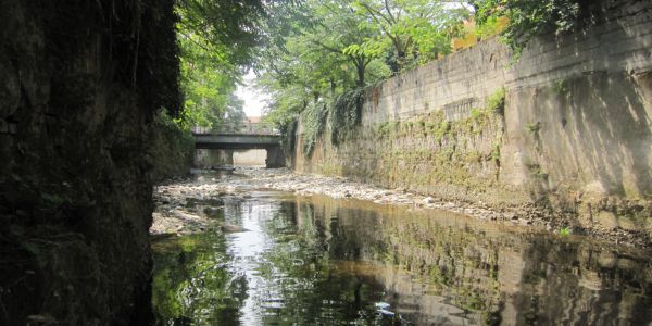 Il Seveso nei pressi di un attraversamento a Cormano