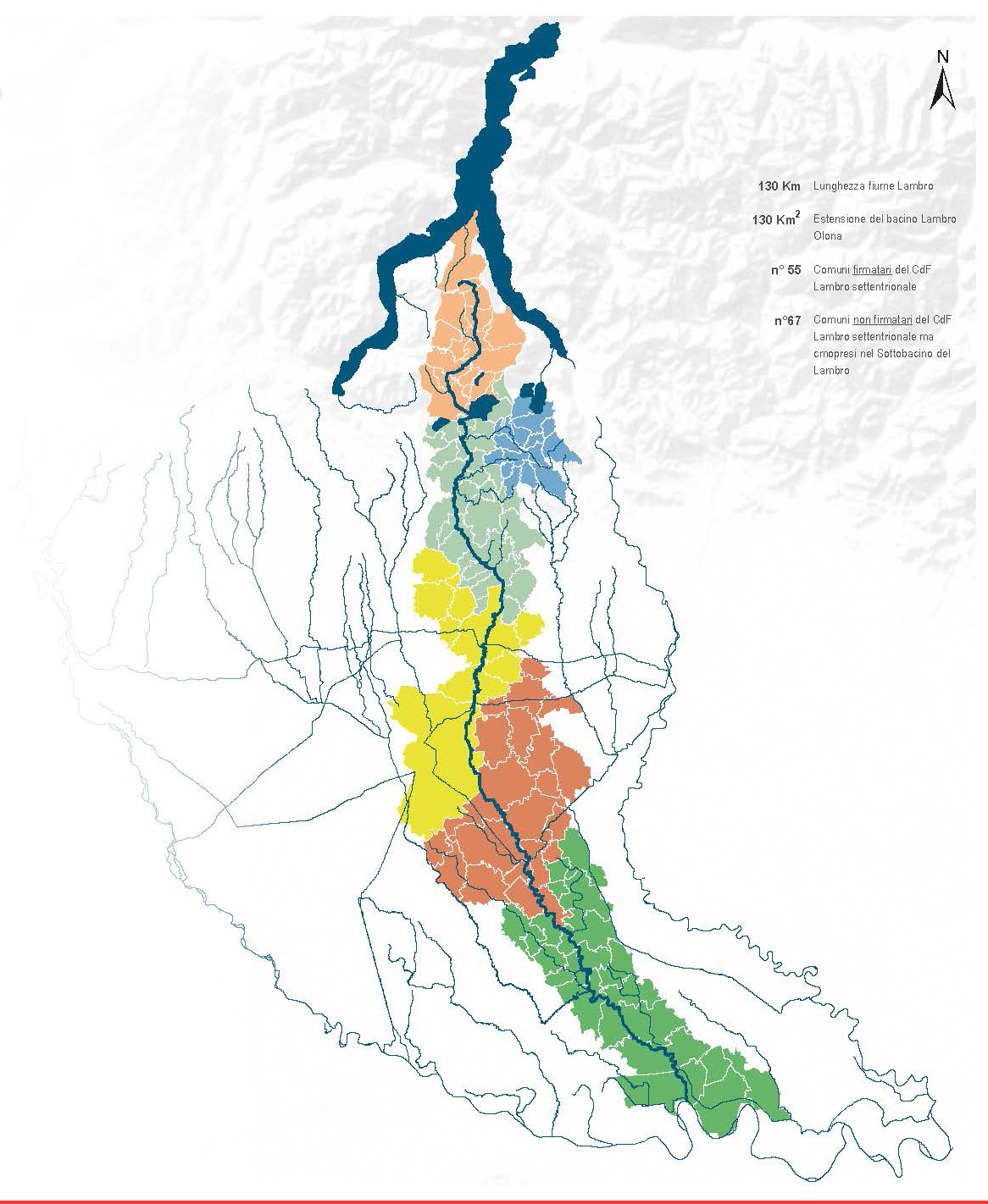 Cartografia del fiume Lambro Settentrionale