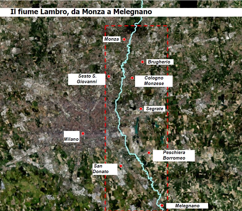 Cartografia del fiume Lambro nel tratto compreso fra Monza e Melegnano per il progetto EPL
