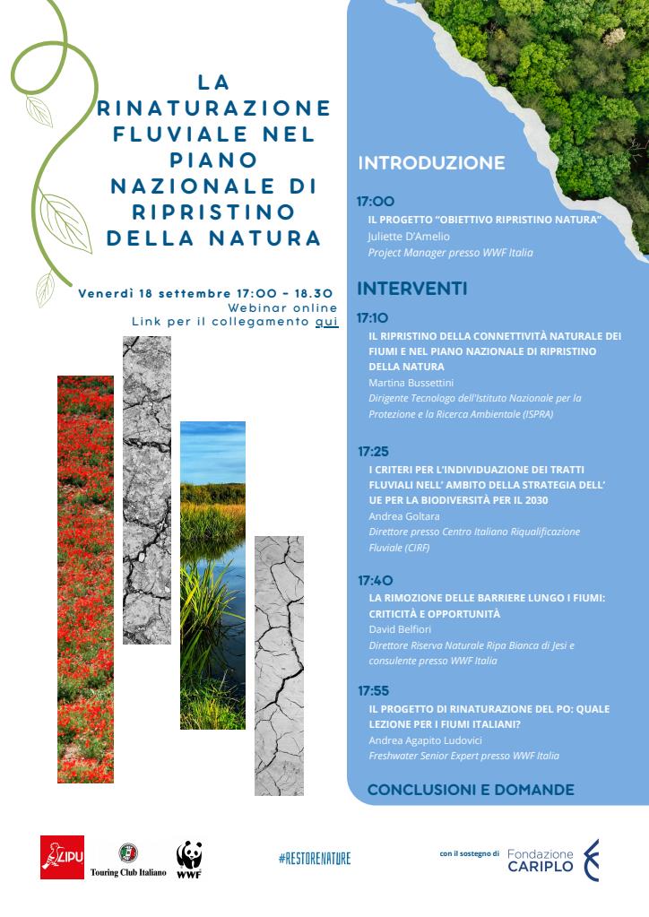 WEBINAR - La rinaturazione fluviale nel Piano Nazionale di Ripristino della Natura